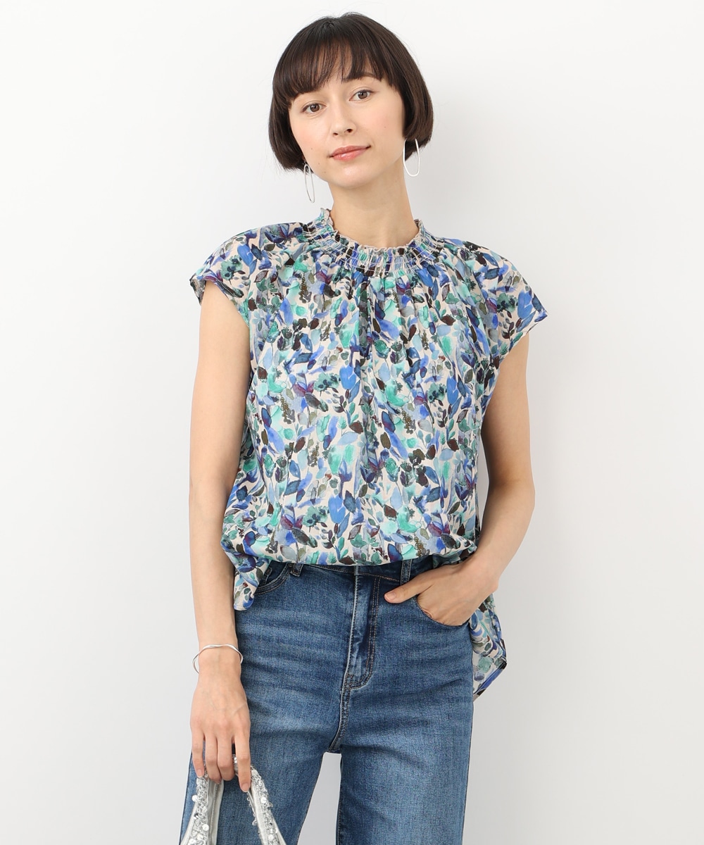 水彩フラワーブラウス