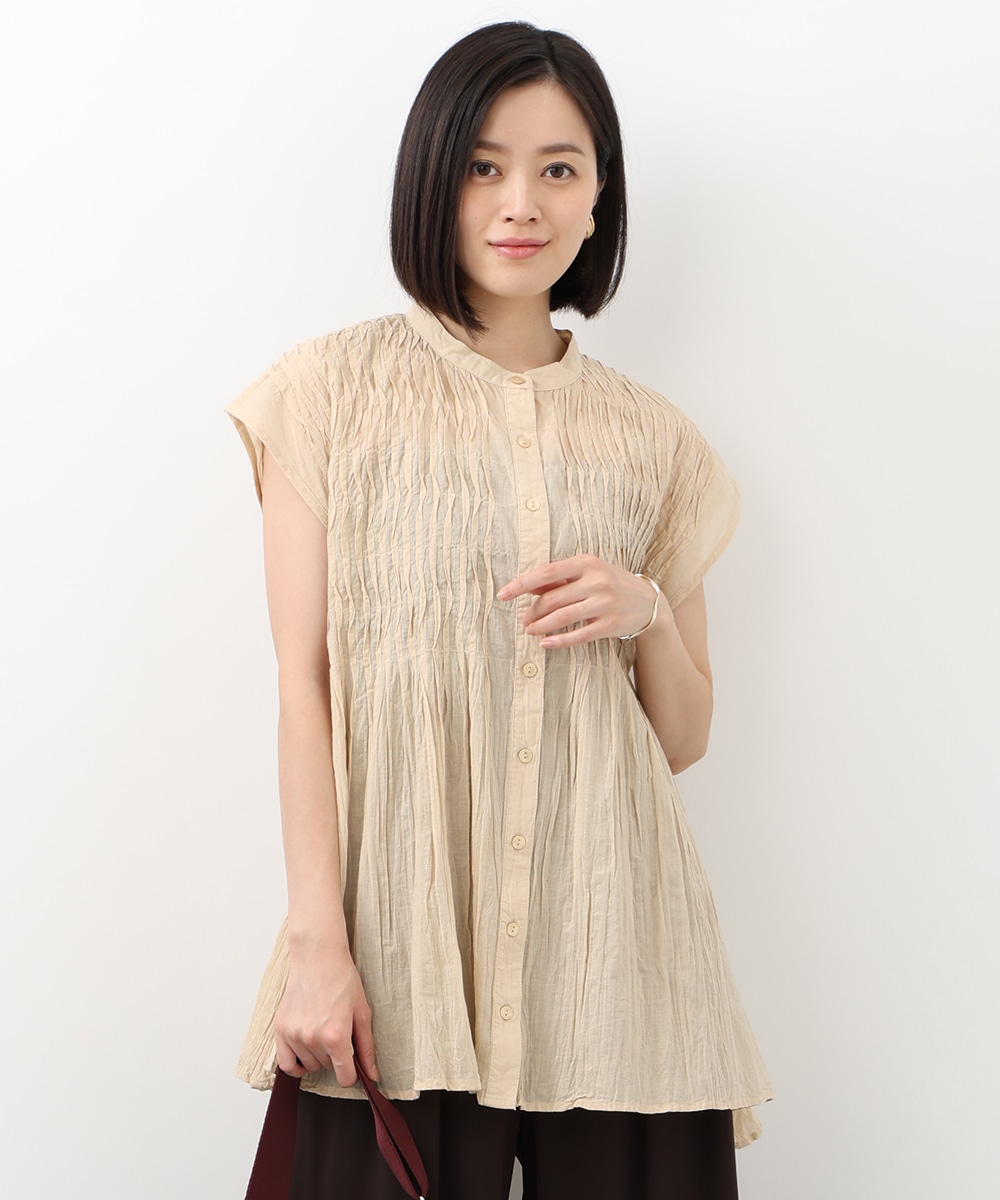  armoire capriceのリンクル加工タックチュニック