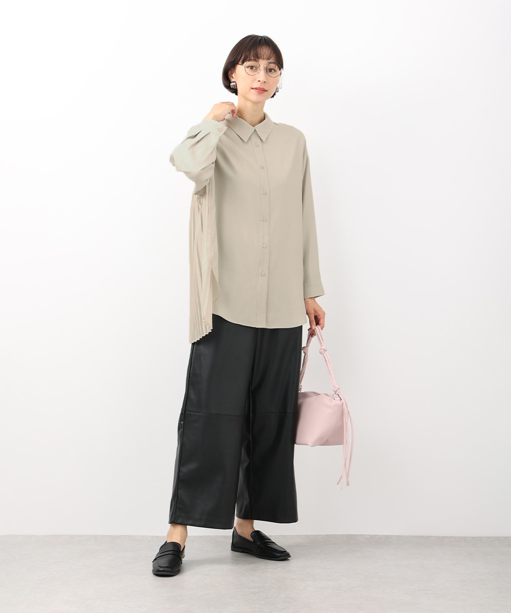 サイドプリーツシャツチュニック