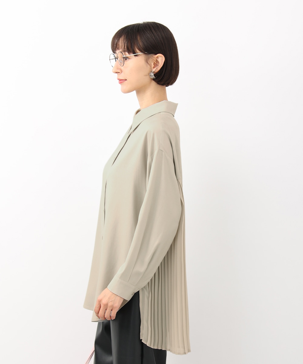 サイドプリーツシャツチュニック
