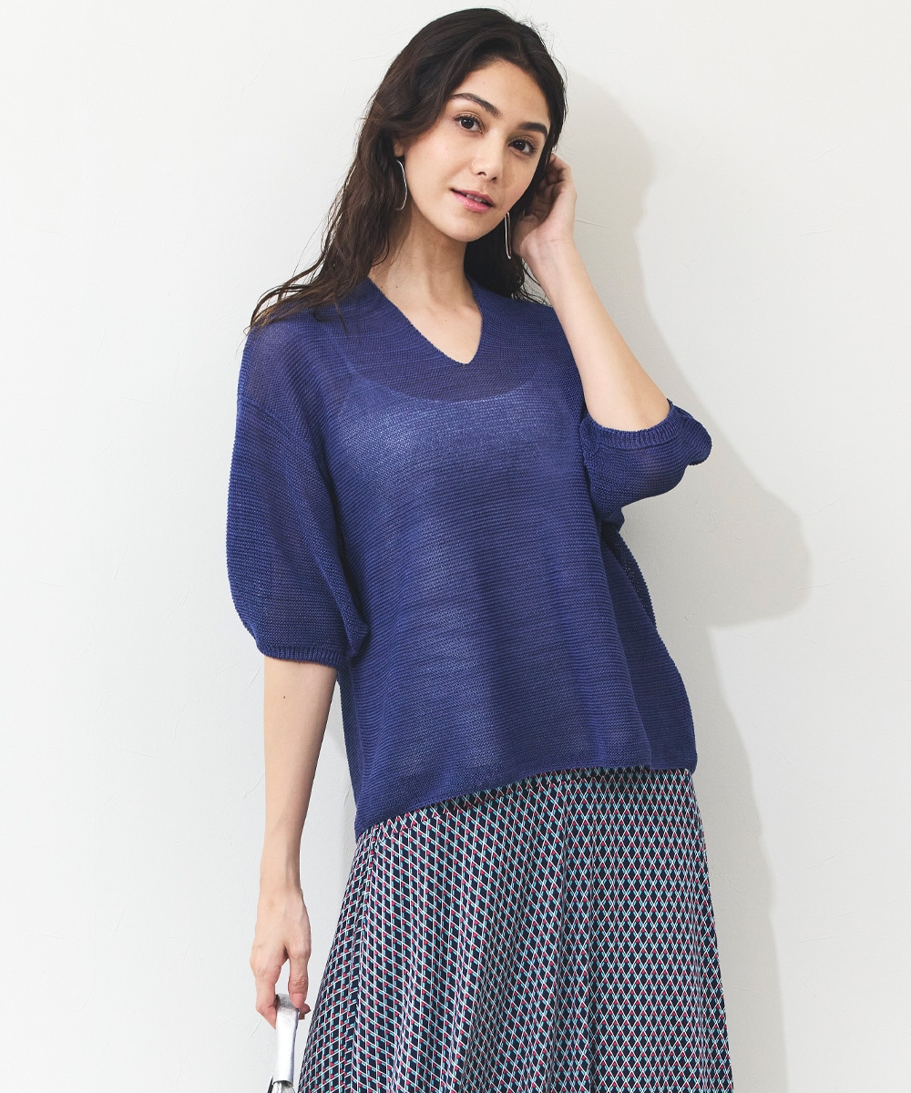 Luxe armoire capriceのcamifineパフスリーブニット