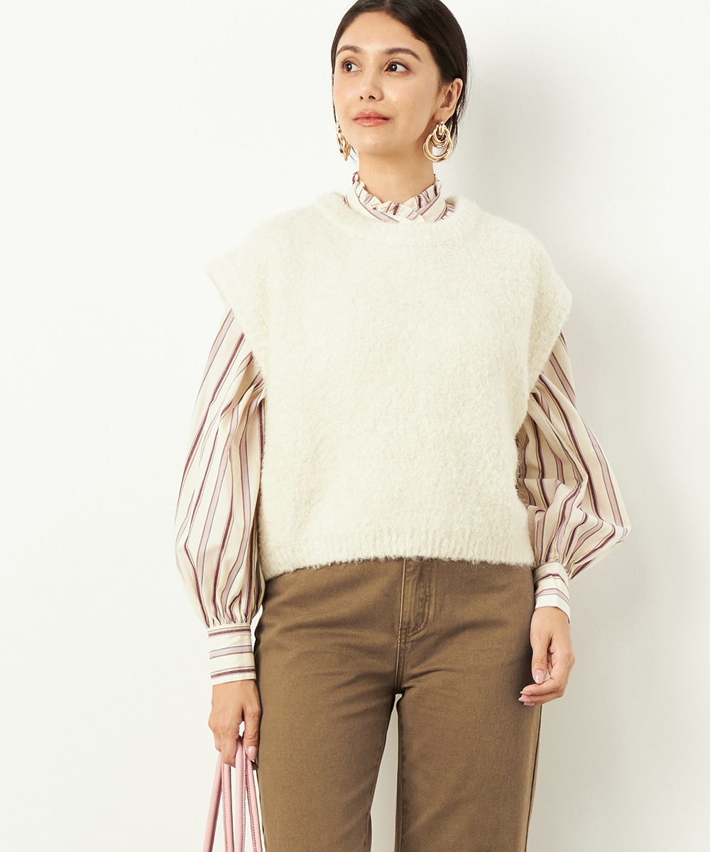  armoire capriceのブークレーニットベスト