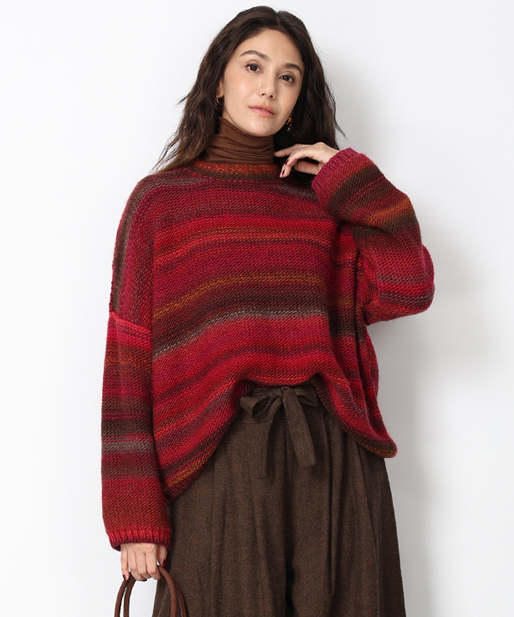  armoire capriceのぼかしボーダーニット