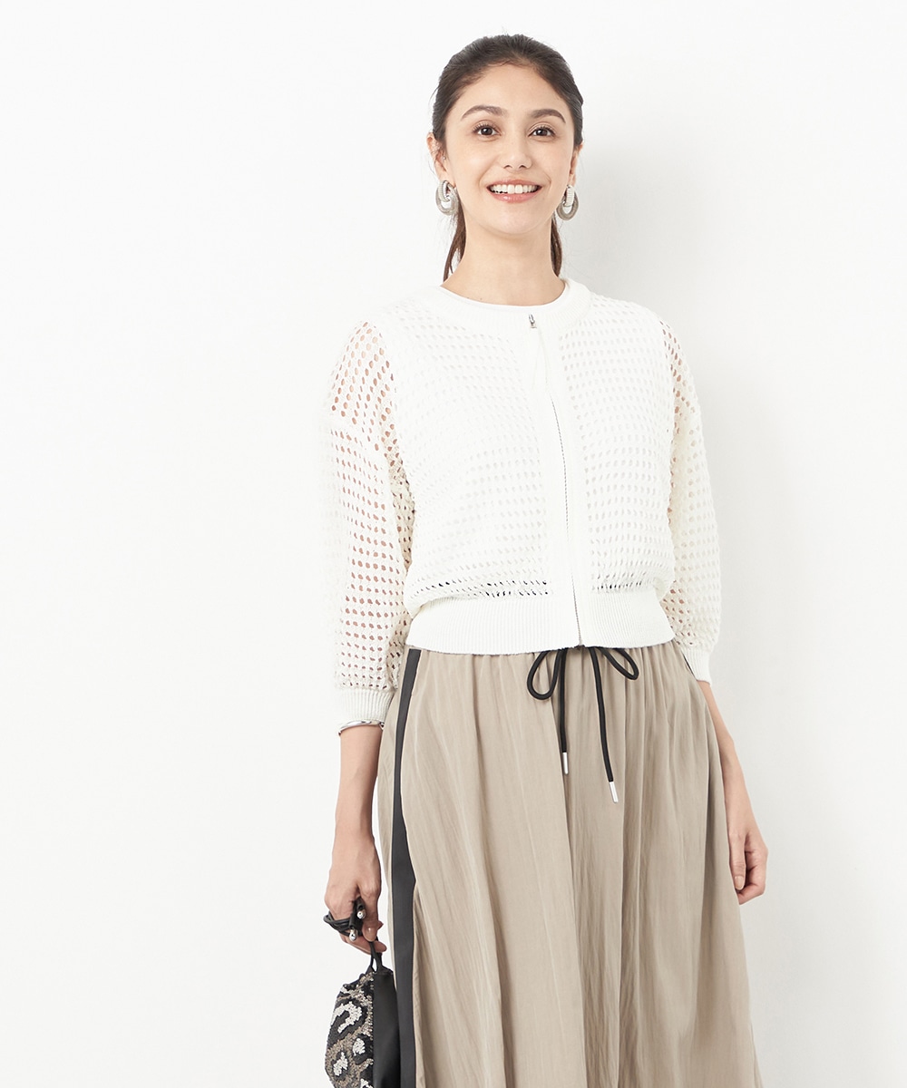  armoire capriceのメッシュジップカーディガン
