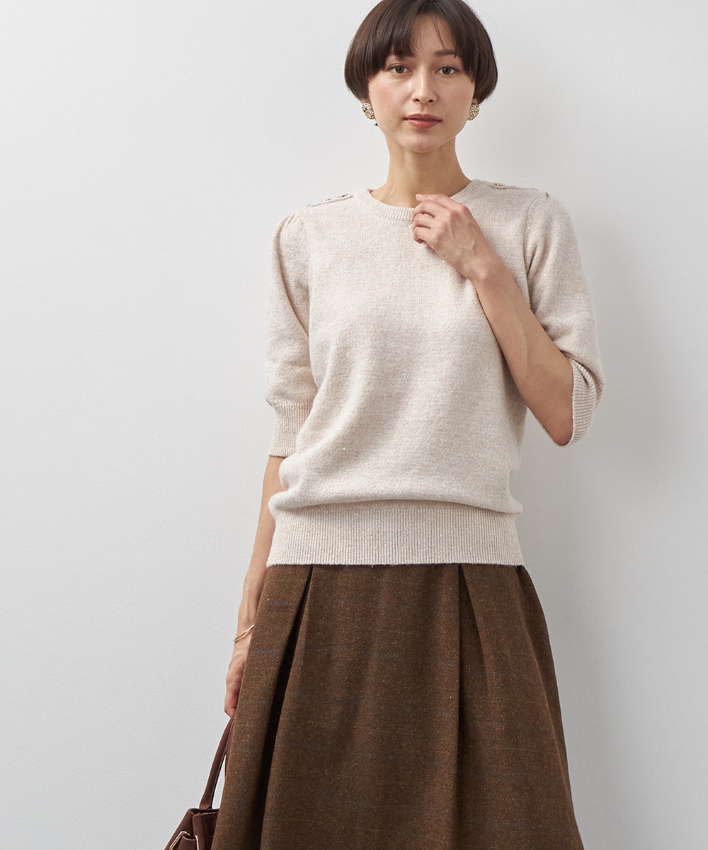  armoire capriceの肩釦スパンコールニット