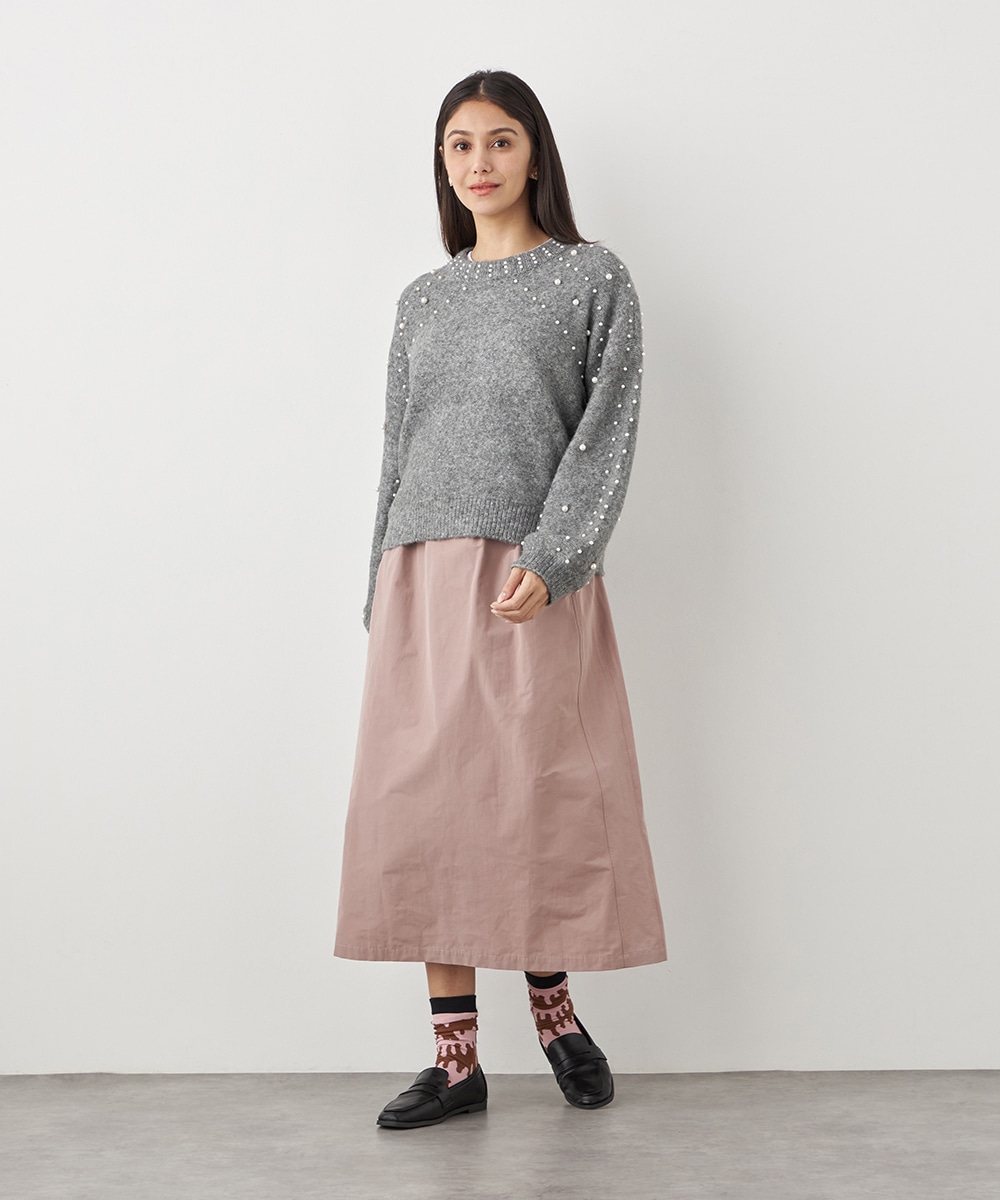 パール付きニット