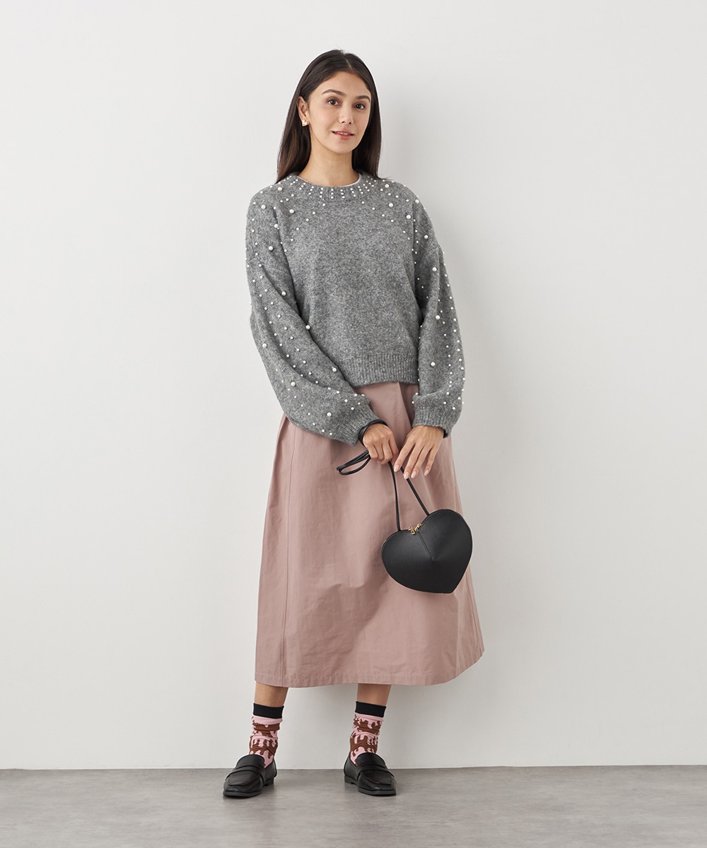 パール付きニット