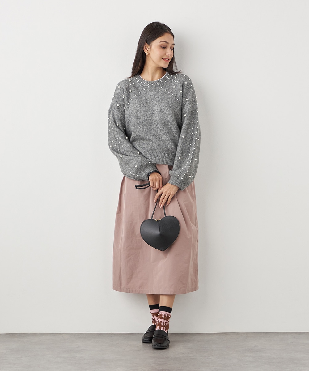 パール付きニット