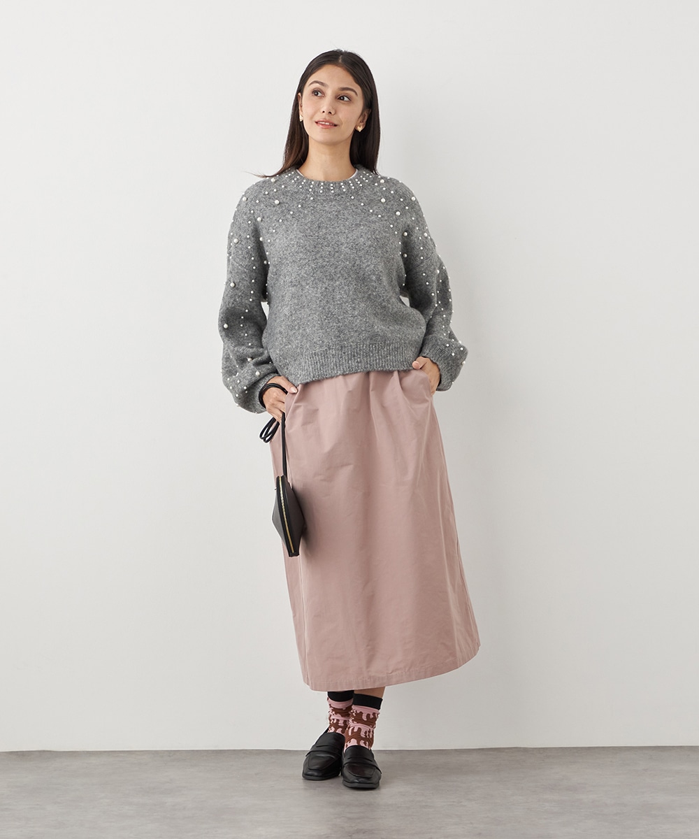 パール付きニット