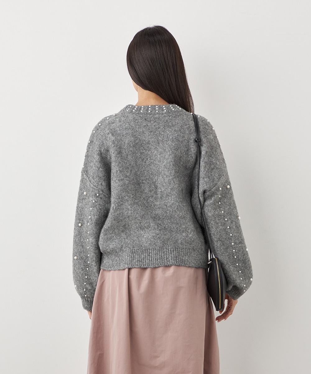 パール付きニット