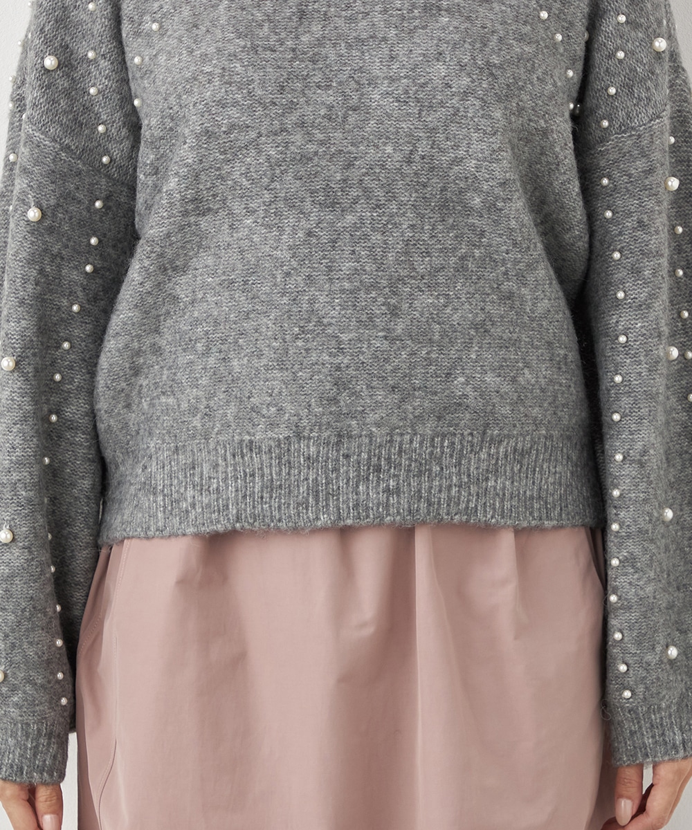 パール付きニット