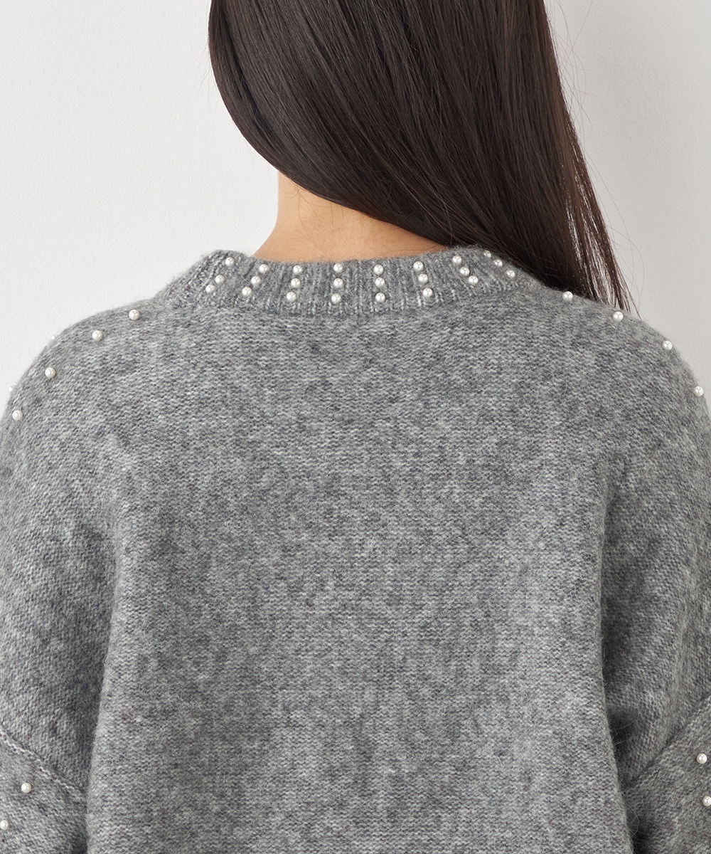 パール付きニット