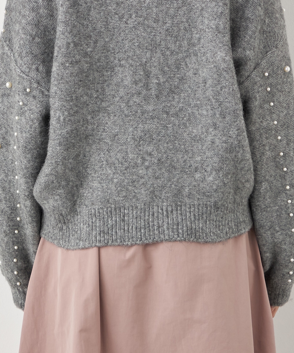 パール付きニット