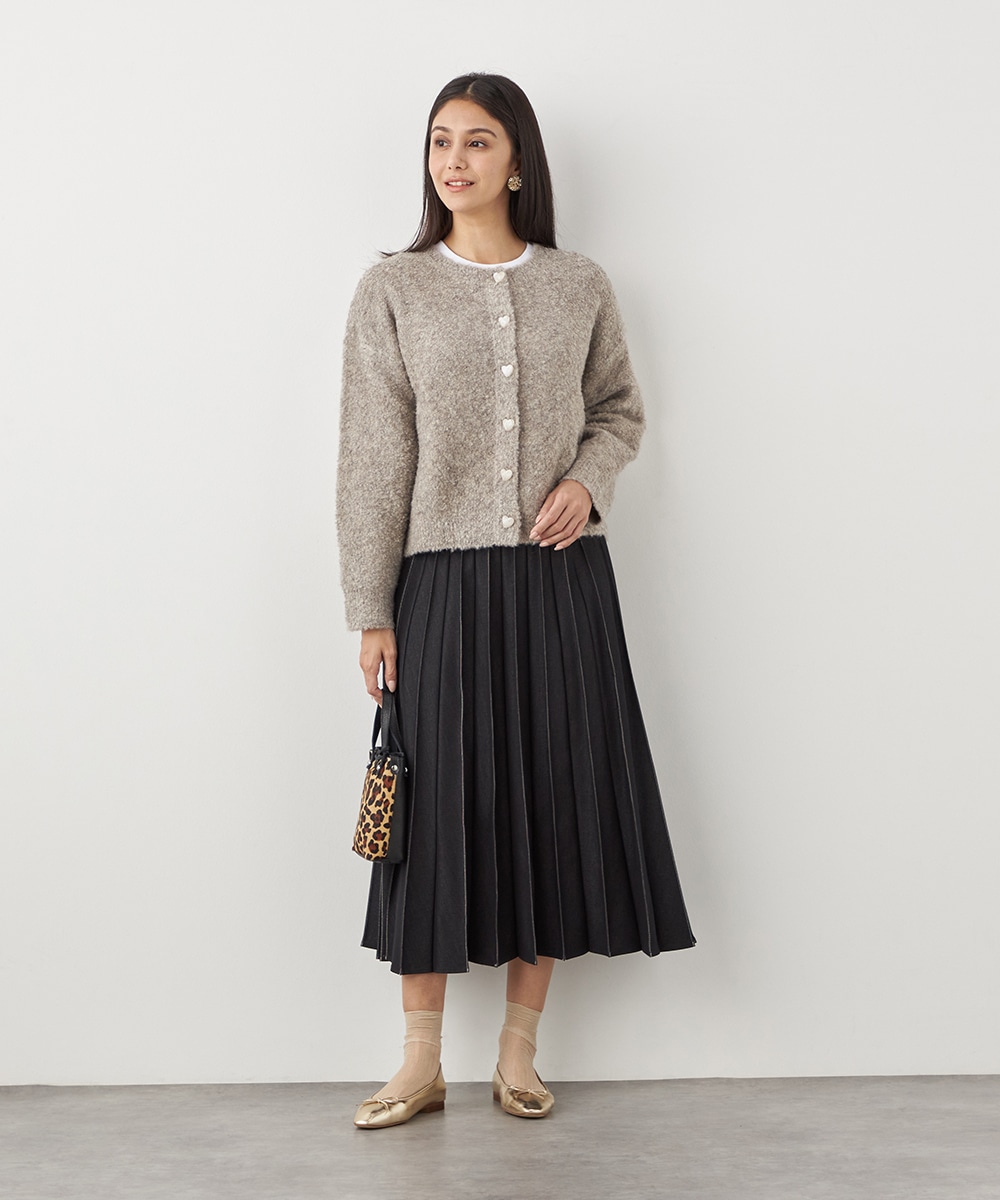 ハート釦カーディガン