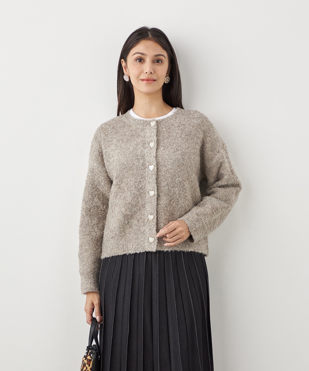 ハート釦カーディガン