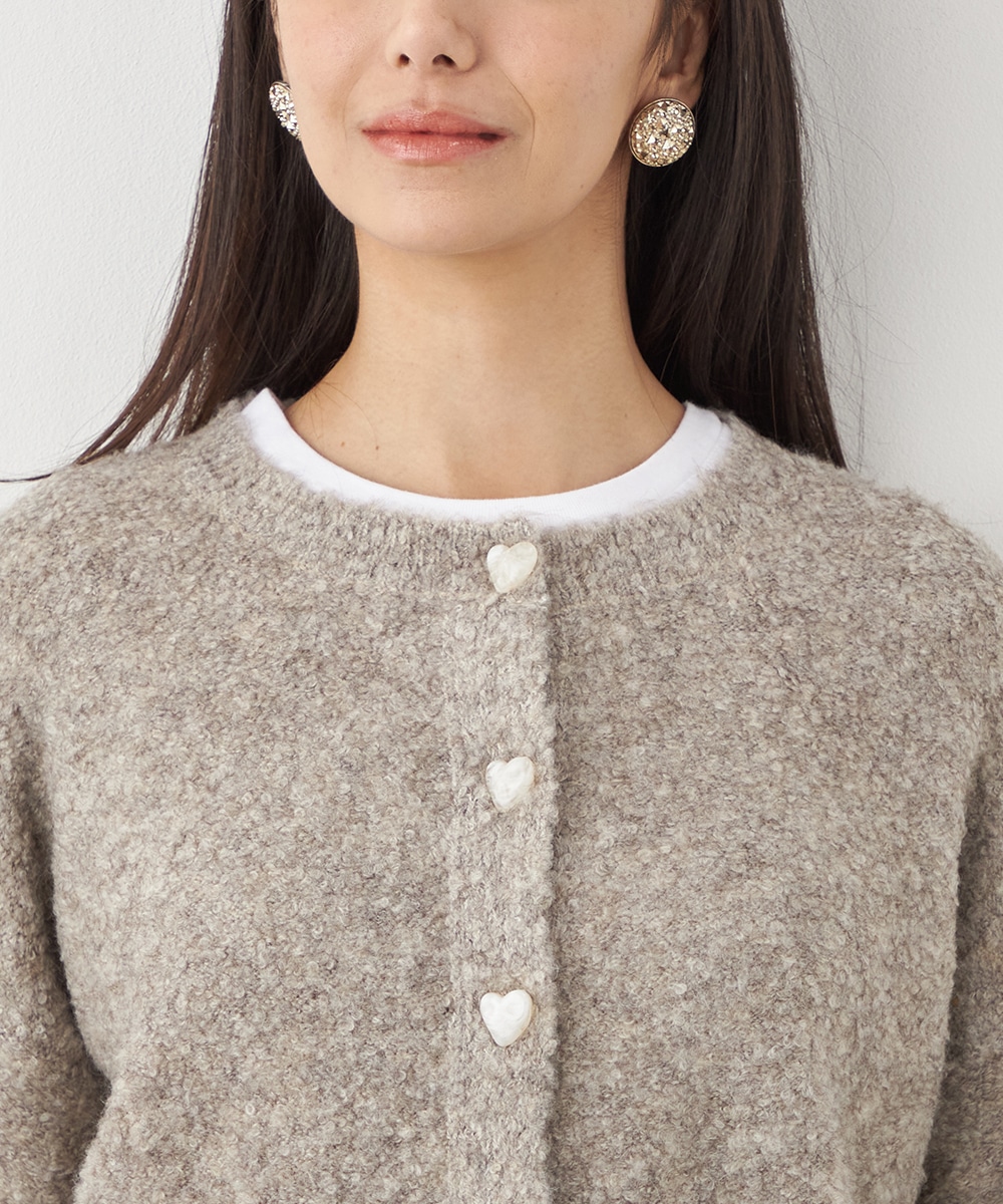 ハート釦カーディガン