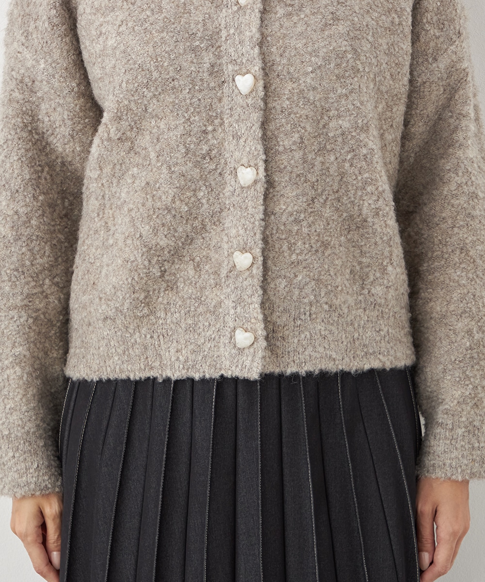 ハート釦カーディガン