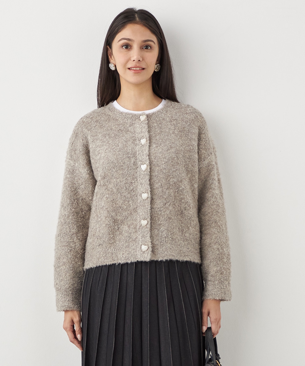 ハート釦カーディガン