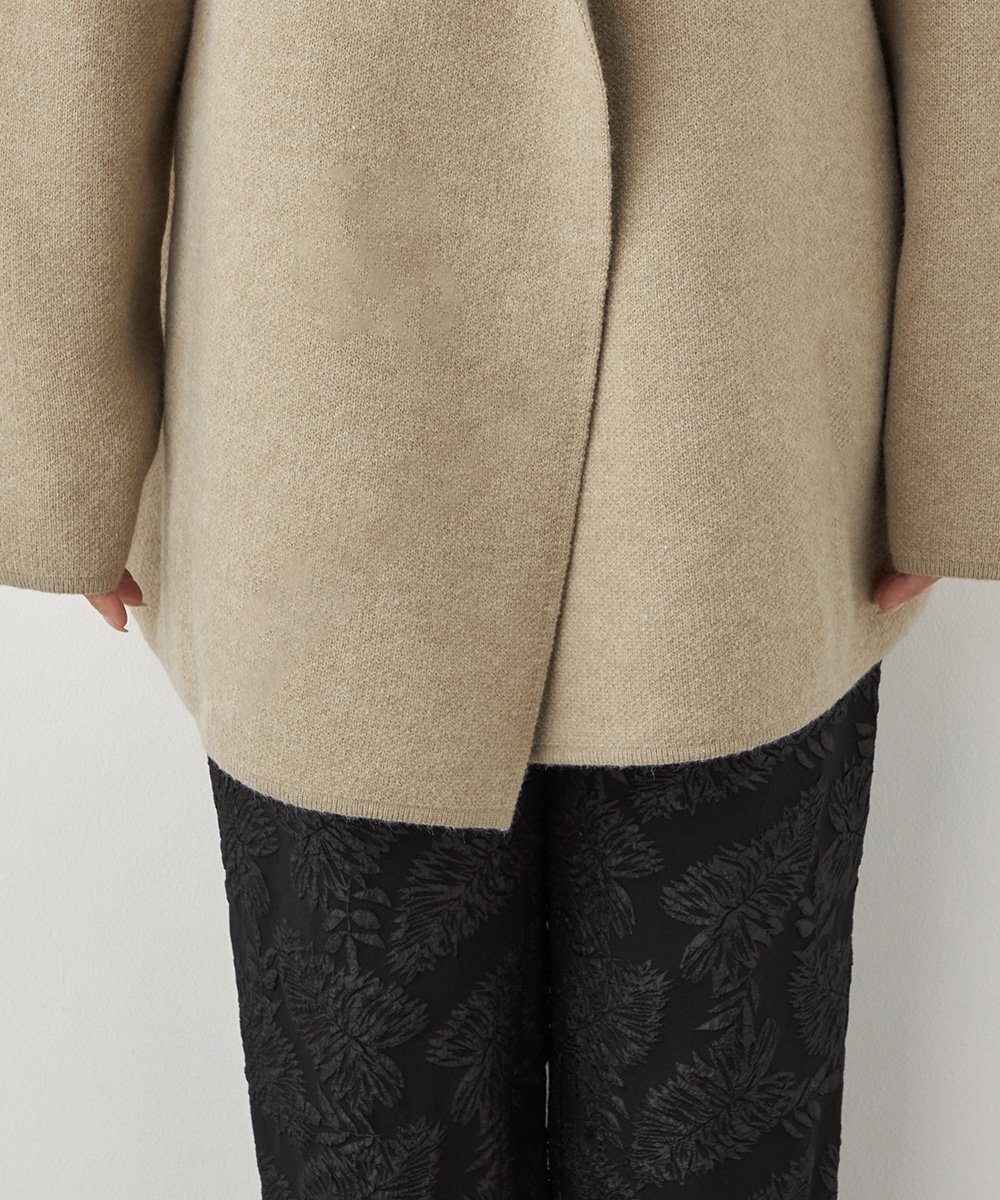 ベルト付きニットコート