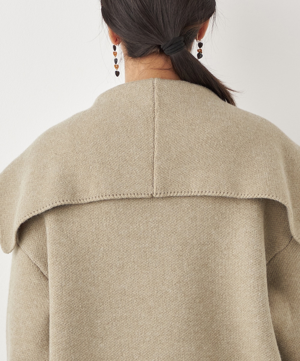 ベルト付きニットコート