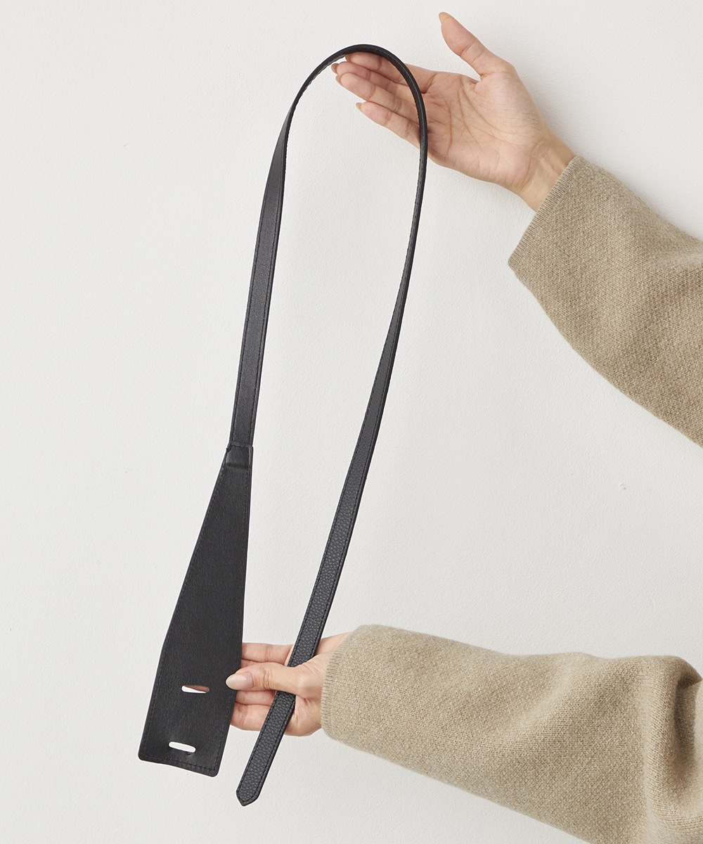 ベルト付きニットコート