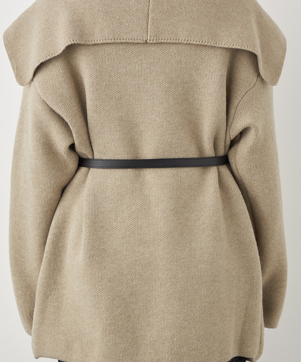 ベルト付きニットコート