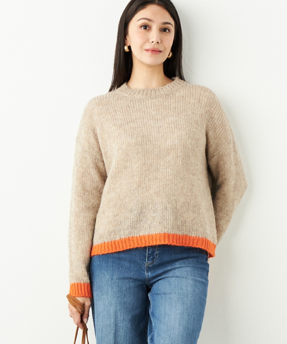  armoire capriceのアルパカ混バイカラーニット