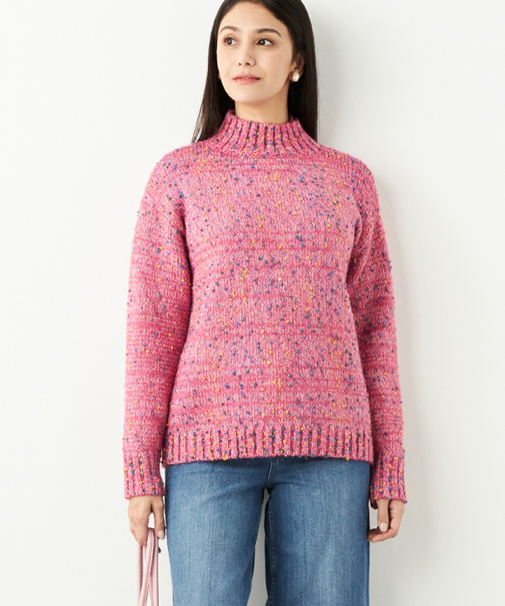 カラーネップニット