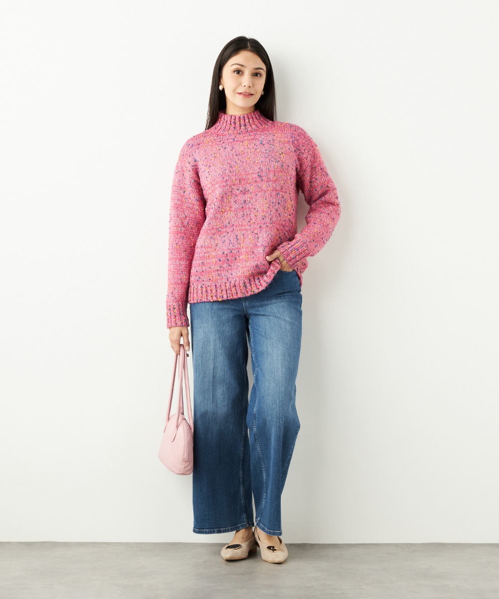 カラーネップニット