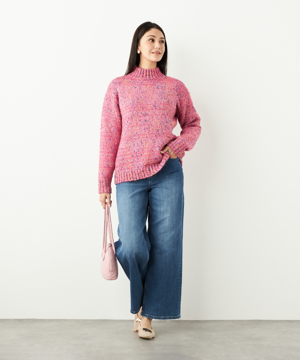 カラーネップニット