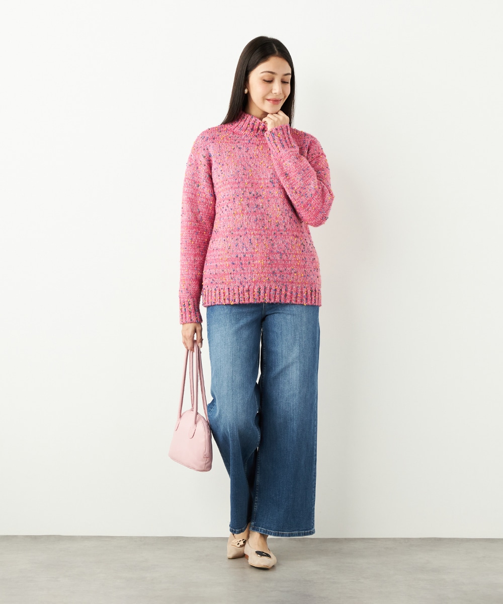 カラーネップニット