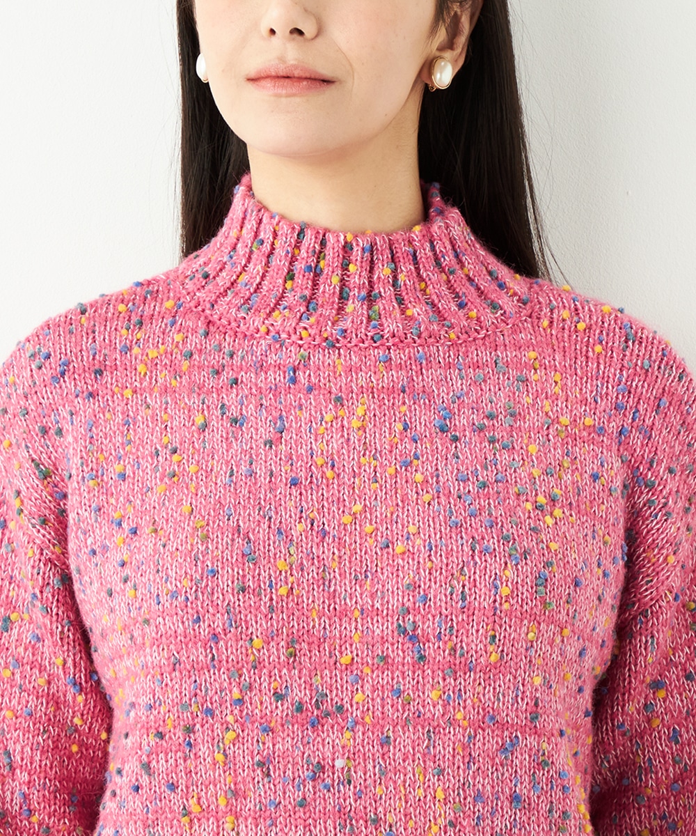 カラーネップニット