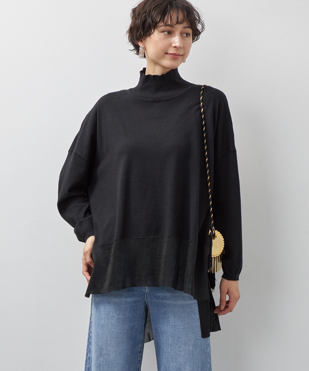  armoire capriceのシアー切り替えニットチュニック