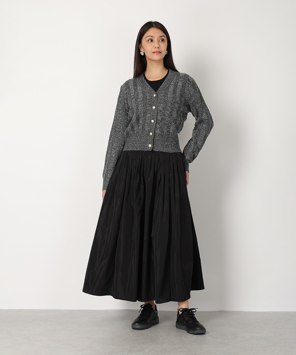 スパンコールニットカーディガン