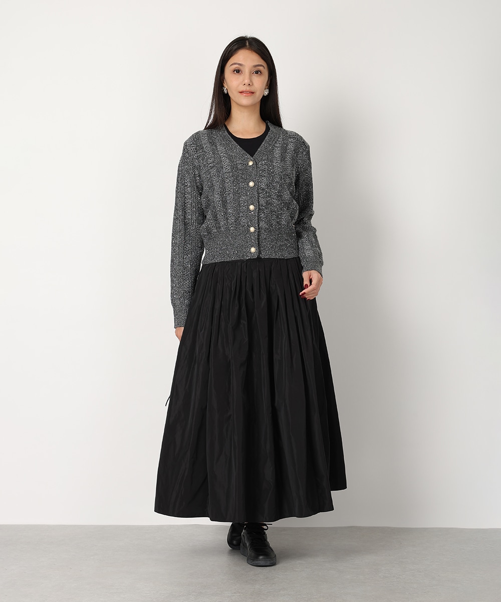 スパンコールニットカーディガン