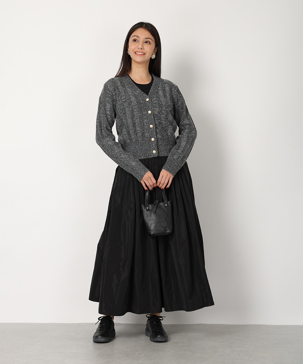 スパンコールニットカーディガン