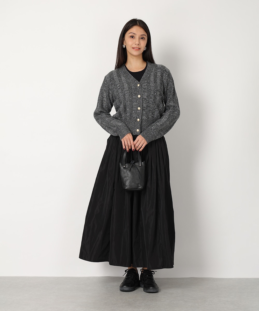 スパンコールニットカーディガン