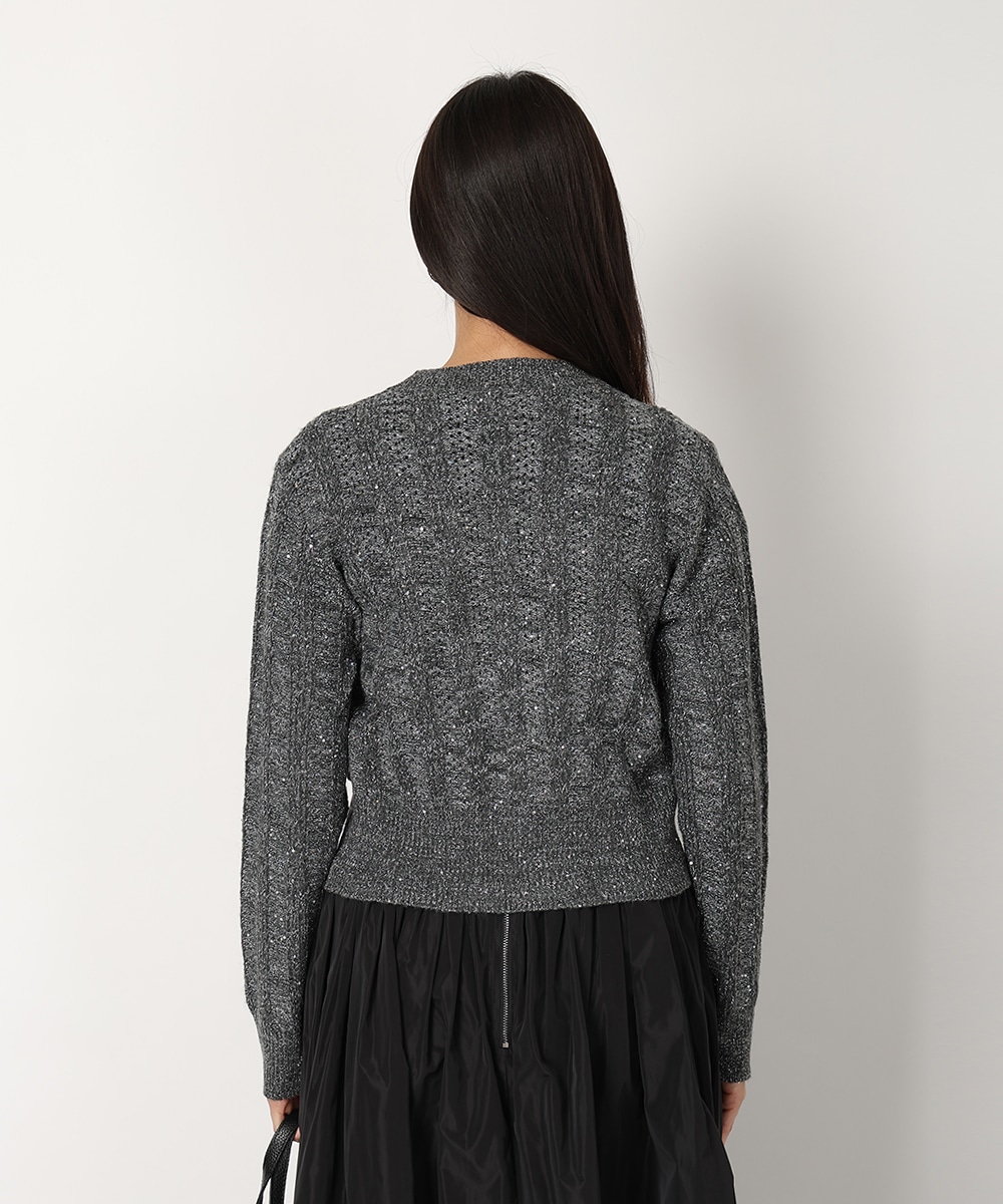 スパンコールニットカーディガン