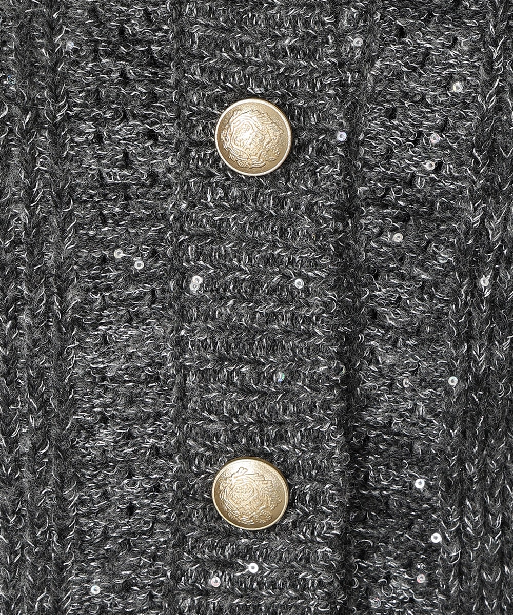 スパンコールニットカーディガン