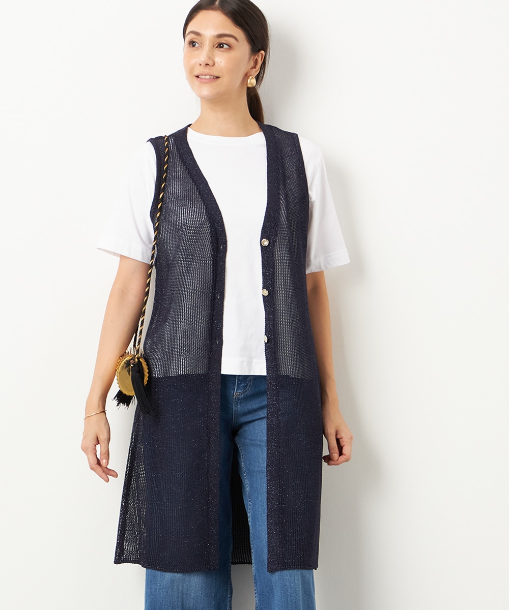  armoire capriceのメッシュロングジレ