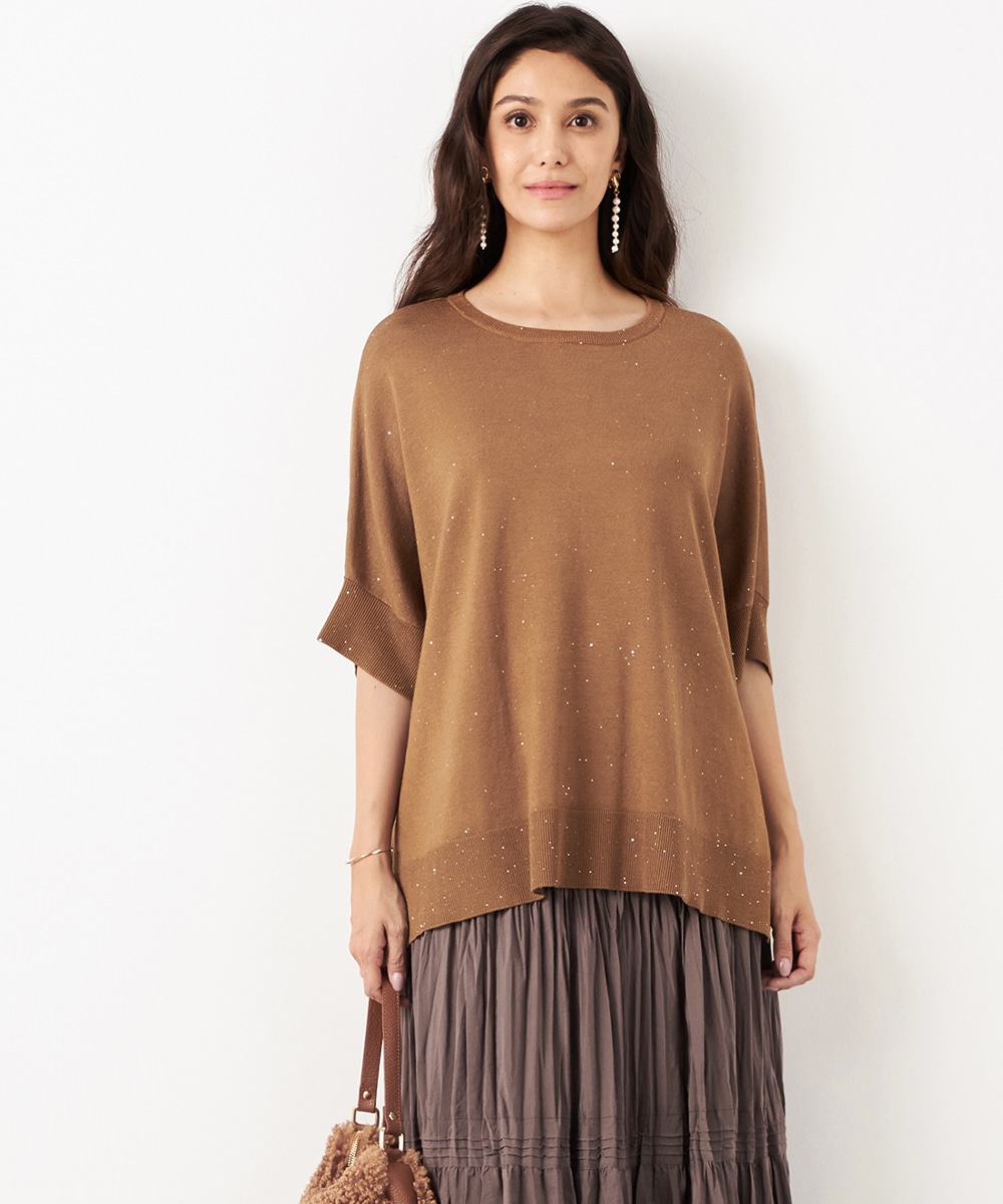  armoire capriceのスパンコールヤーンチュニック