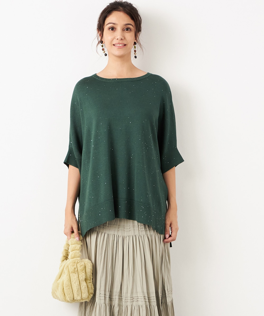  armoire capriceのスパンコールヤーンチュニック