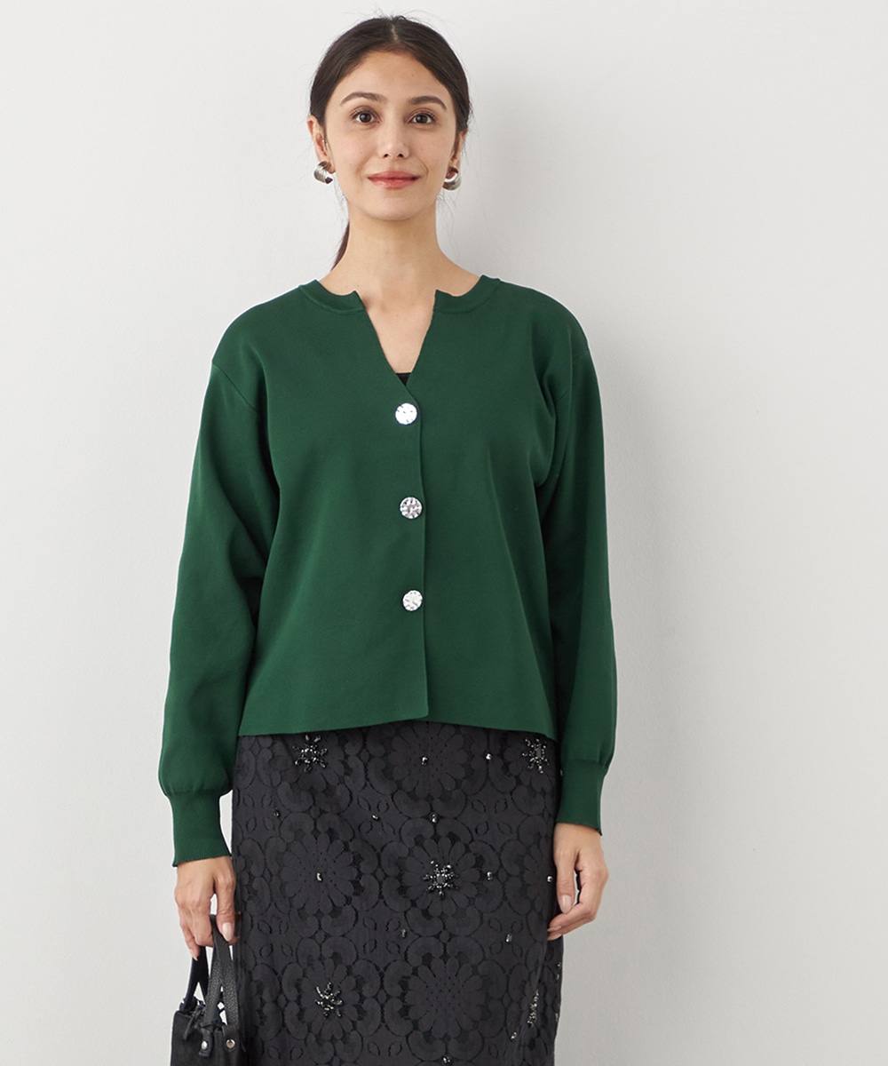 メタル釦カーディガン