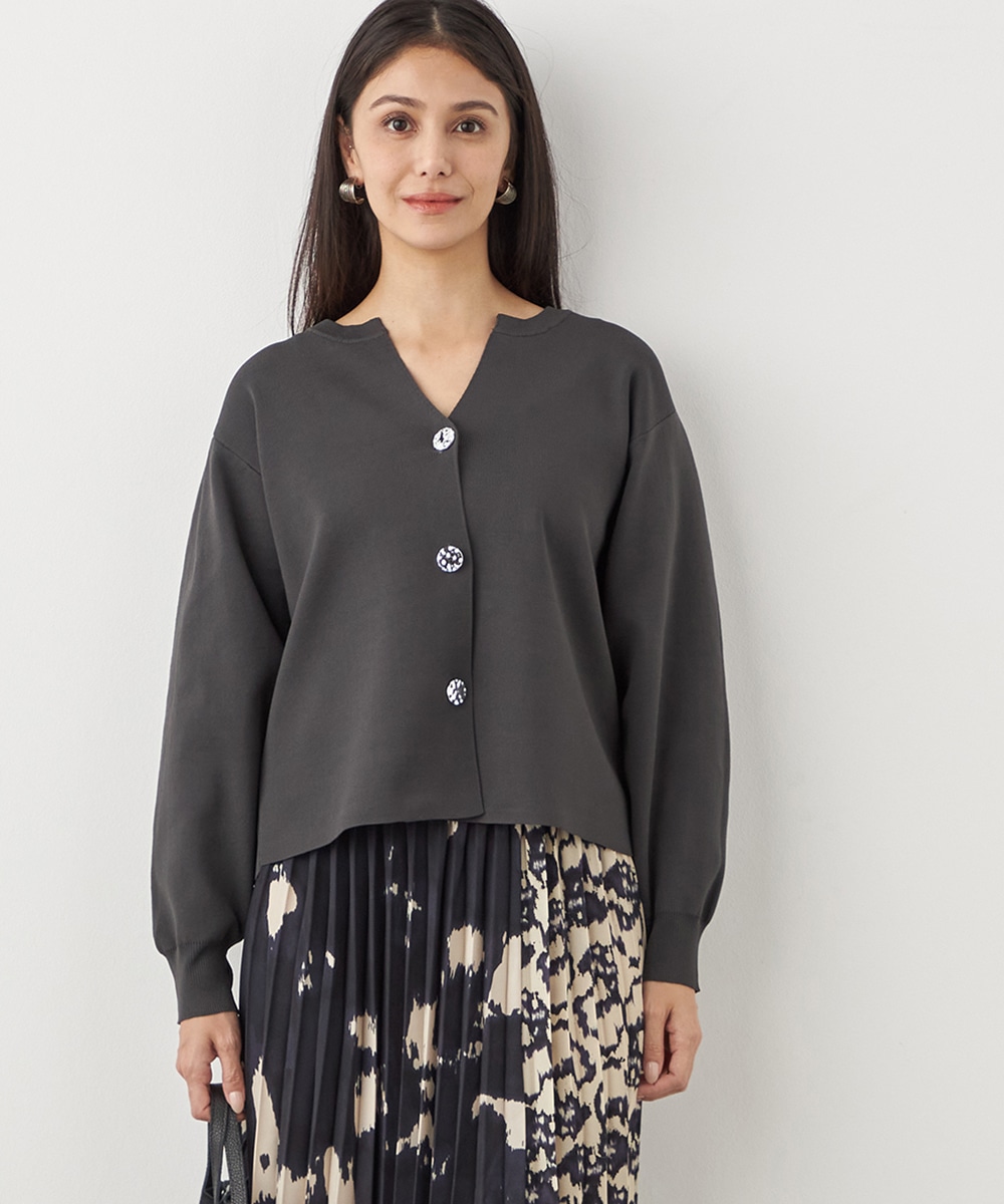 メタル釦カーディガン