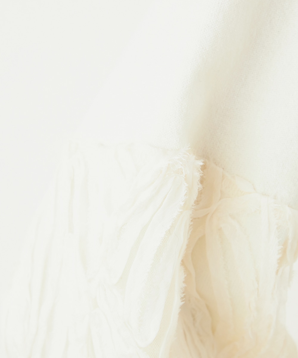 袖レースニット