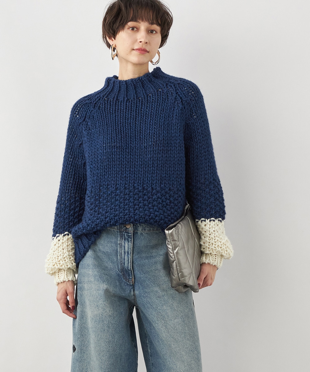 バイカラーニット