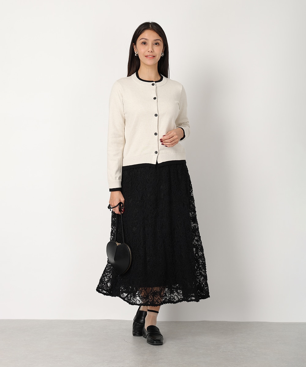 レイヤードバイカラーニットカーディガン