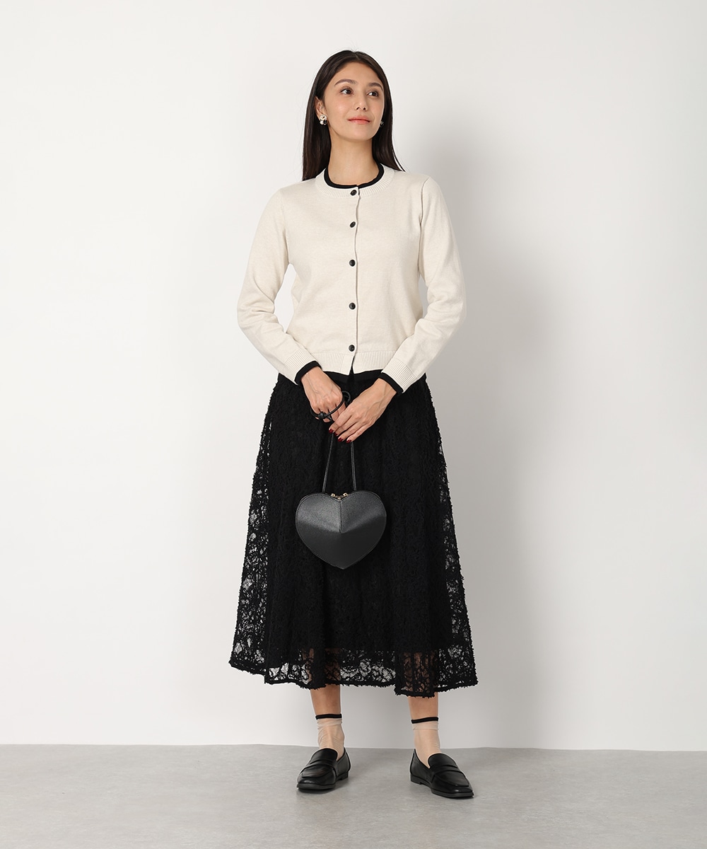 レイヤードバイカラーニットカーディガン