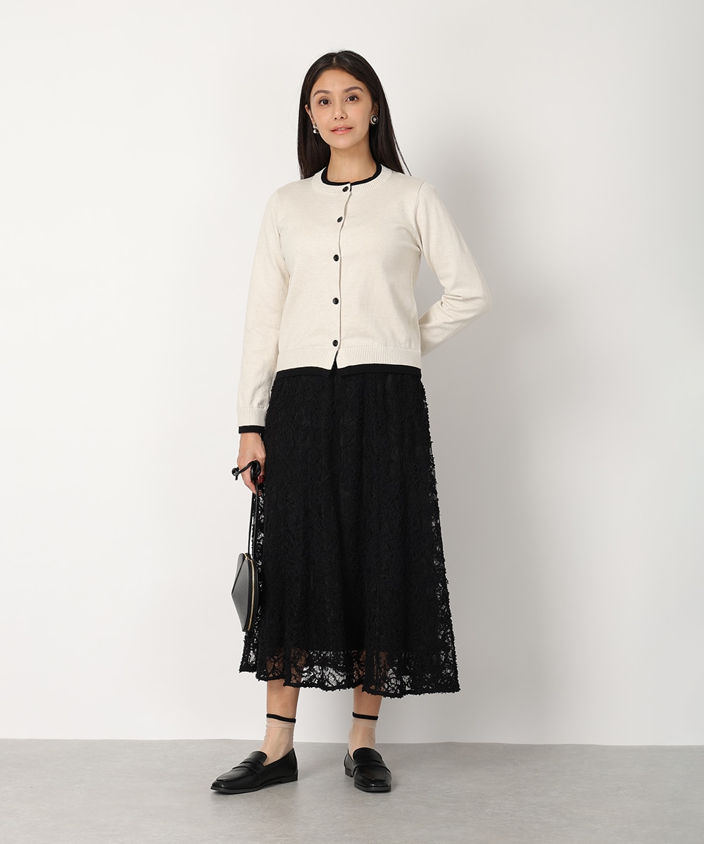 レイヤードバイカラーニットカーディガン