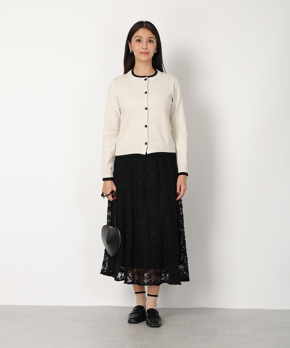 レイヤードバイカラーニットカーディガン